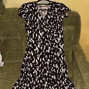 Nine West Black and White Midi Dress